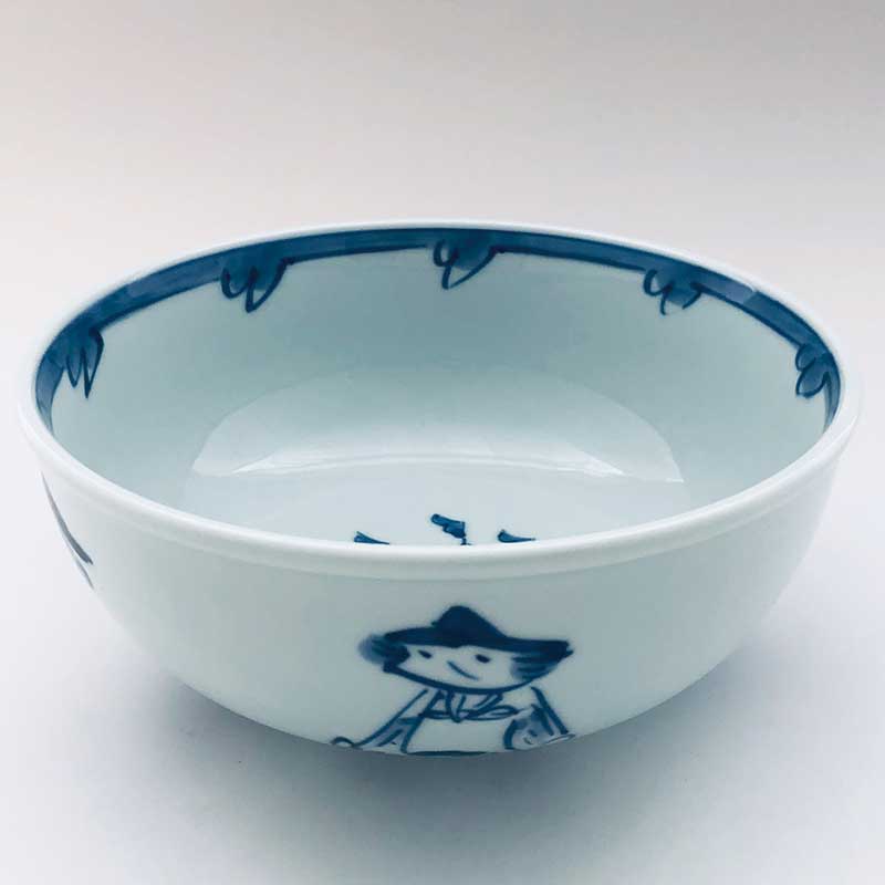 五人異人玉渕6寸鉢　青花　有田焼