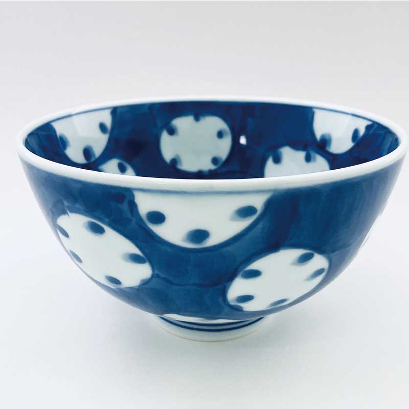 丸濃紋5寸深丼　青花　有田焼