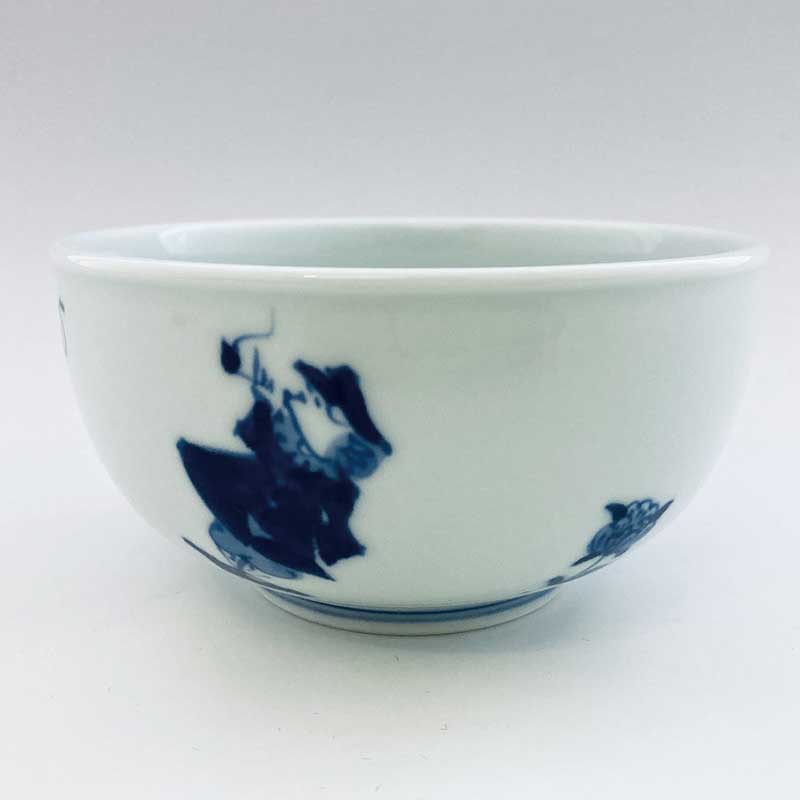 異人づくし玉渕4寸丼　青花　有田焼