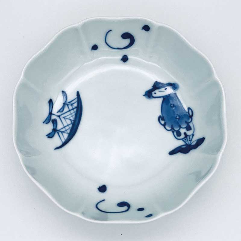 クラシックシリーズ 濃マント異人八方割小鉢 　青花　有田焼