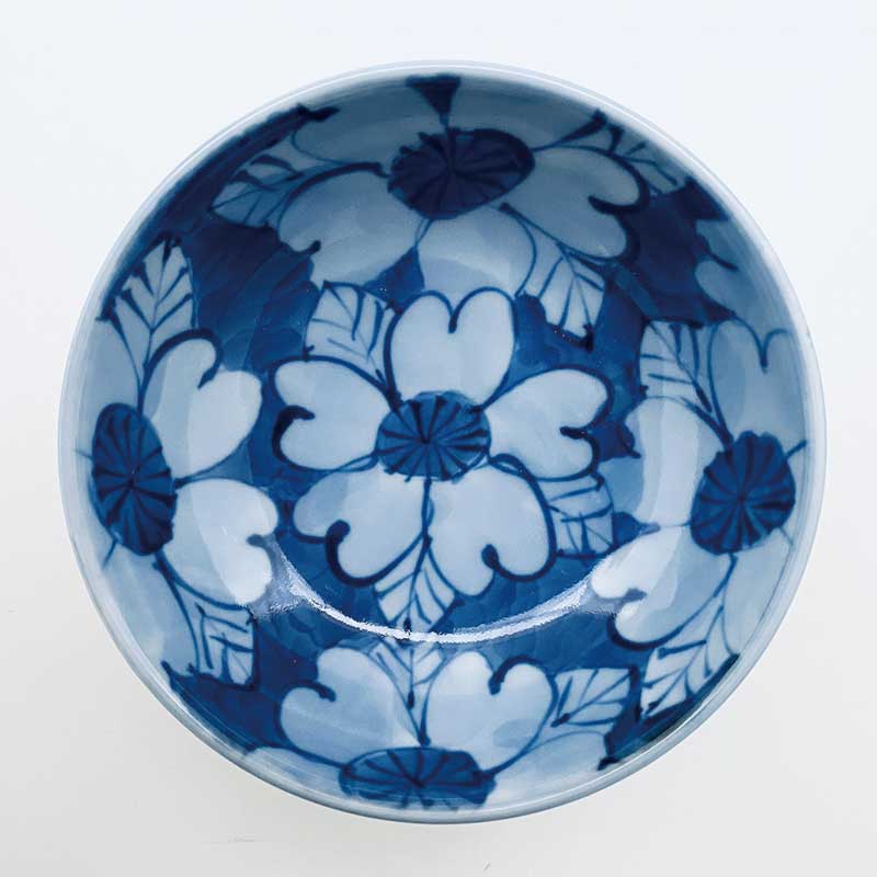 花濃3寸ボール 　青花　有田焼