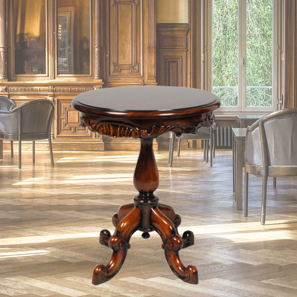 高級マホガニー材で作られたマホガニー　4脚丸電話台(コーヒーテーブル【輸入家具】