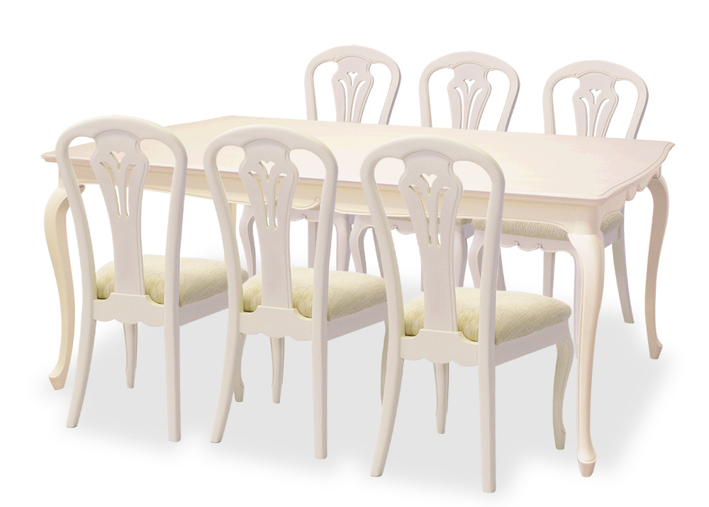 1800cm幅ダイニングテーブル7点セット(チェアB×6)フルールWDX　 【送料無料】