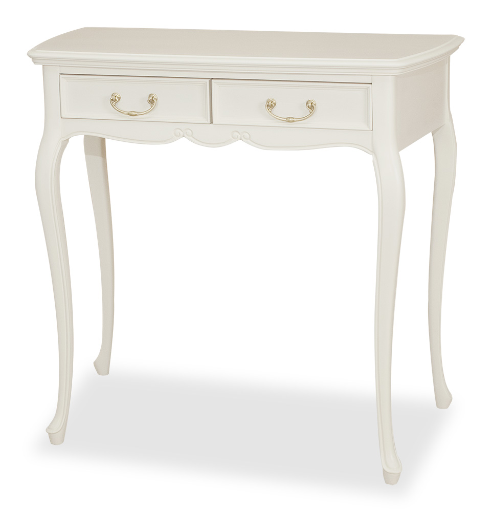 ヨーロピアンスタイルのフルールWH リビングデスク75　白の輸入家具 【送料無料】