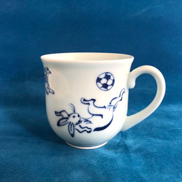 GIGAサッカー マグカップ 　青花　有田焼
