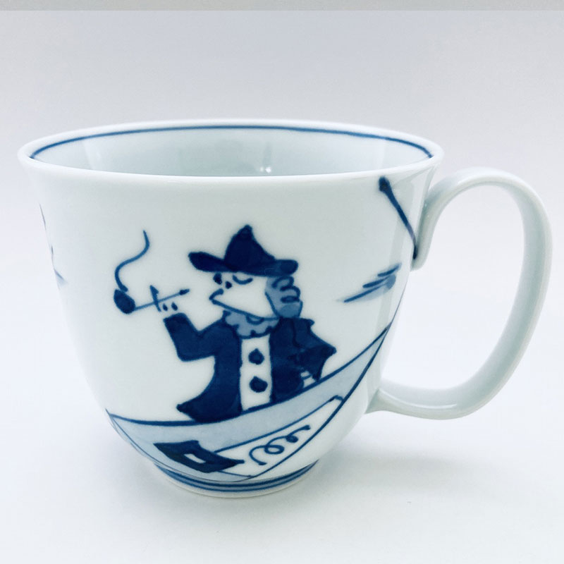 便り異人LAKマグ　青花　有田焼