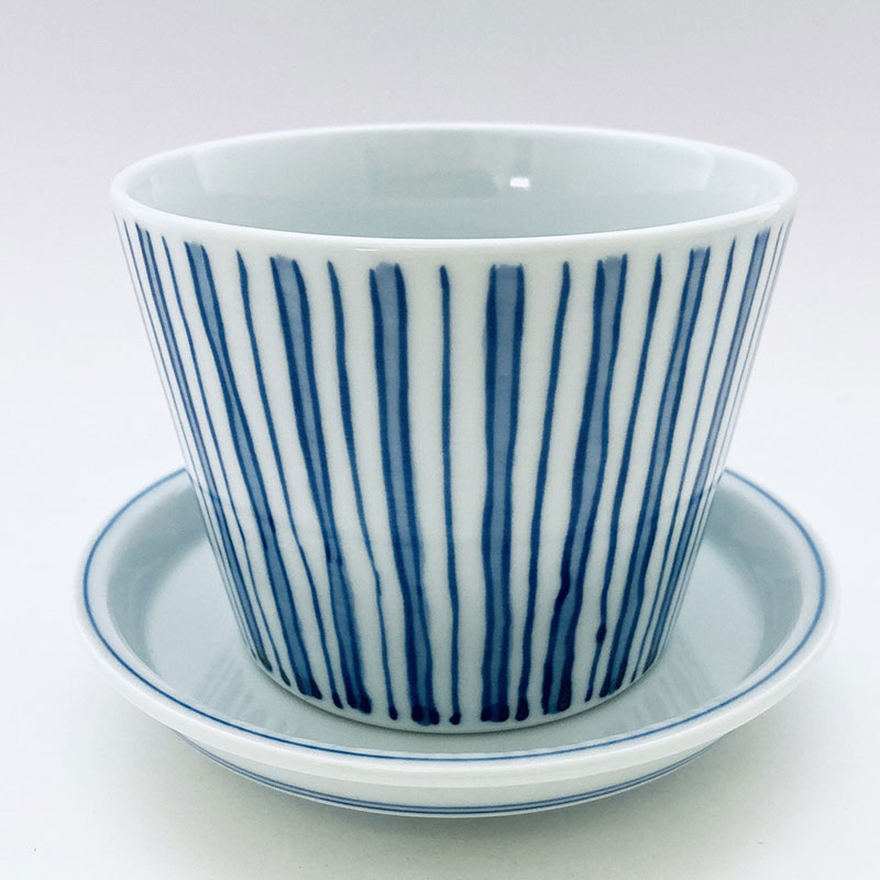 十草フラワーポット(底穴有)　青花　有田焼