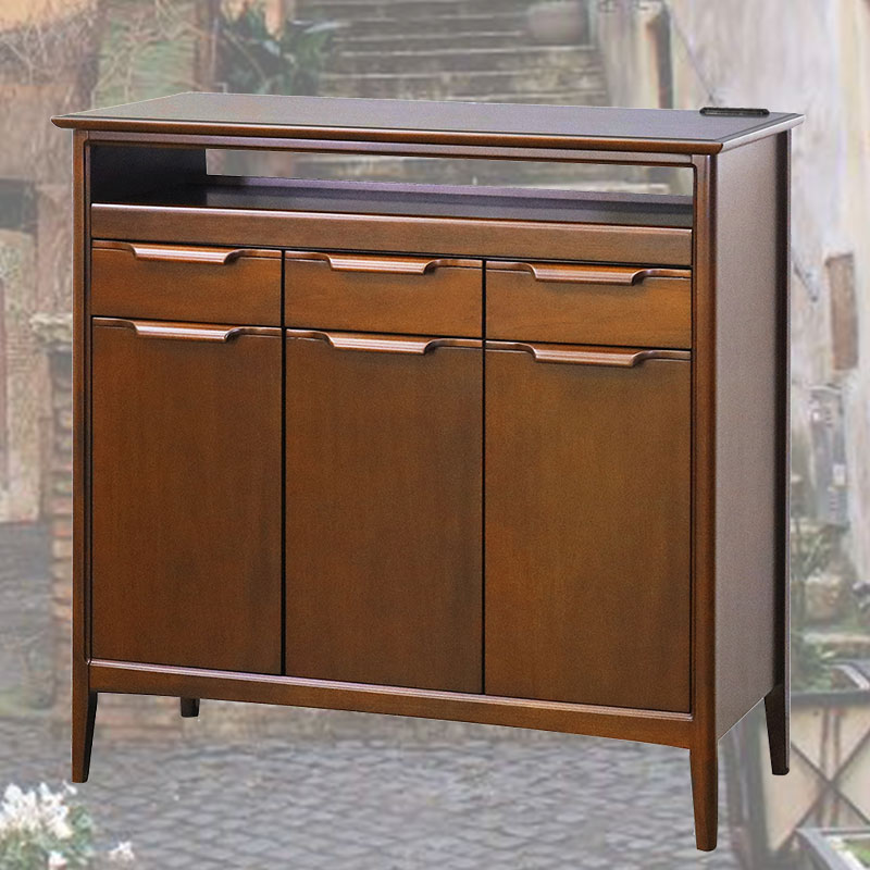 ミッドセンチュリースタイルのカウンター付の90cm幅キャビネット　逆輸入家具