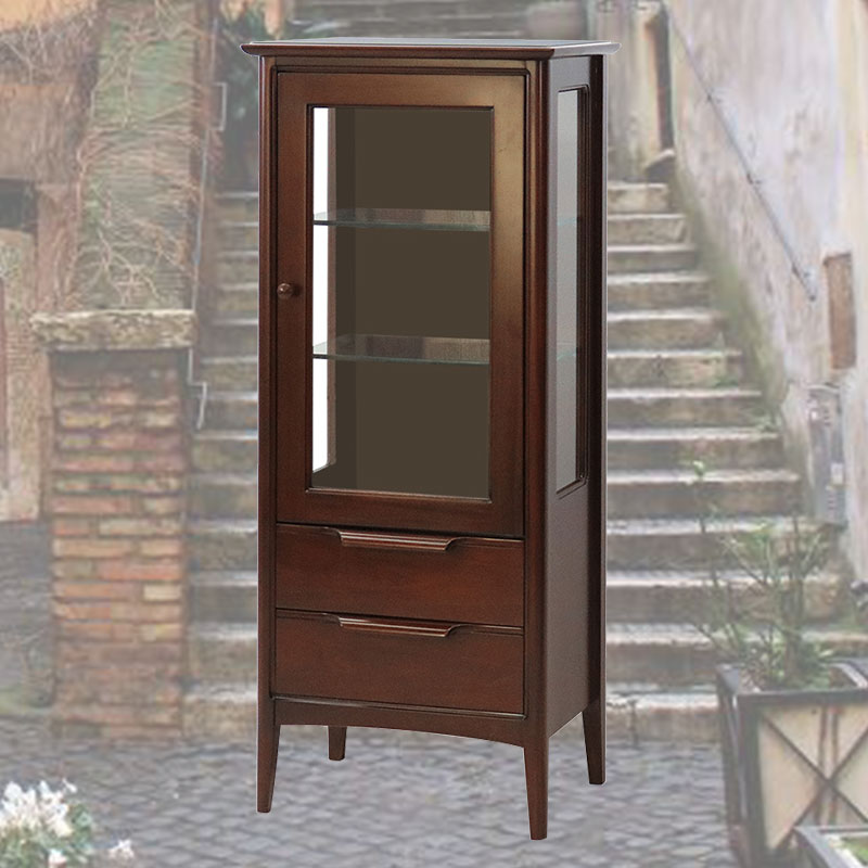ヨーロピアンミッドセンチュリースタイルのコンパクトタイプのコレクションケース　逆輸入家具