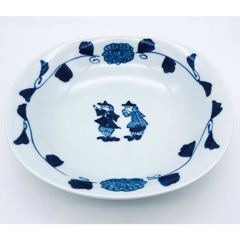 牡丹唐草二人異人両切サラダ　青花　有田焼