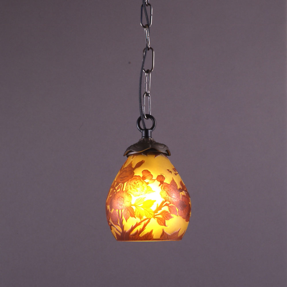 1灯ペンダント照明　(薔薇)　ガレコレクション　輸入照明　送料無料