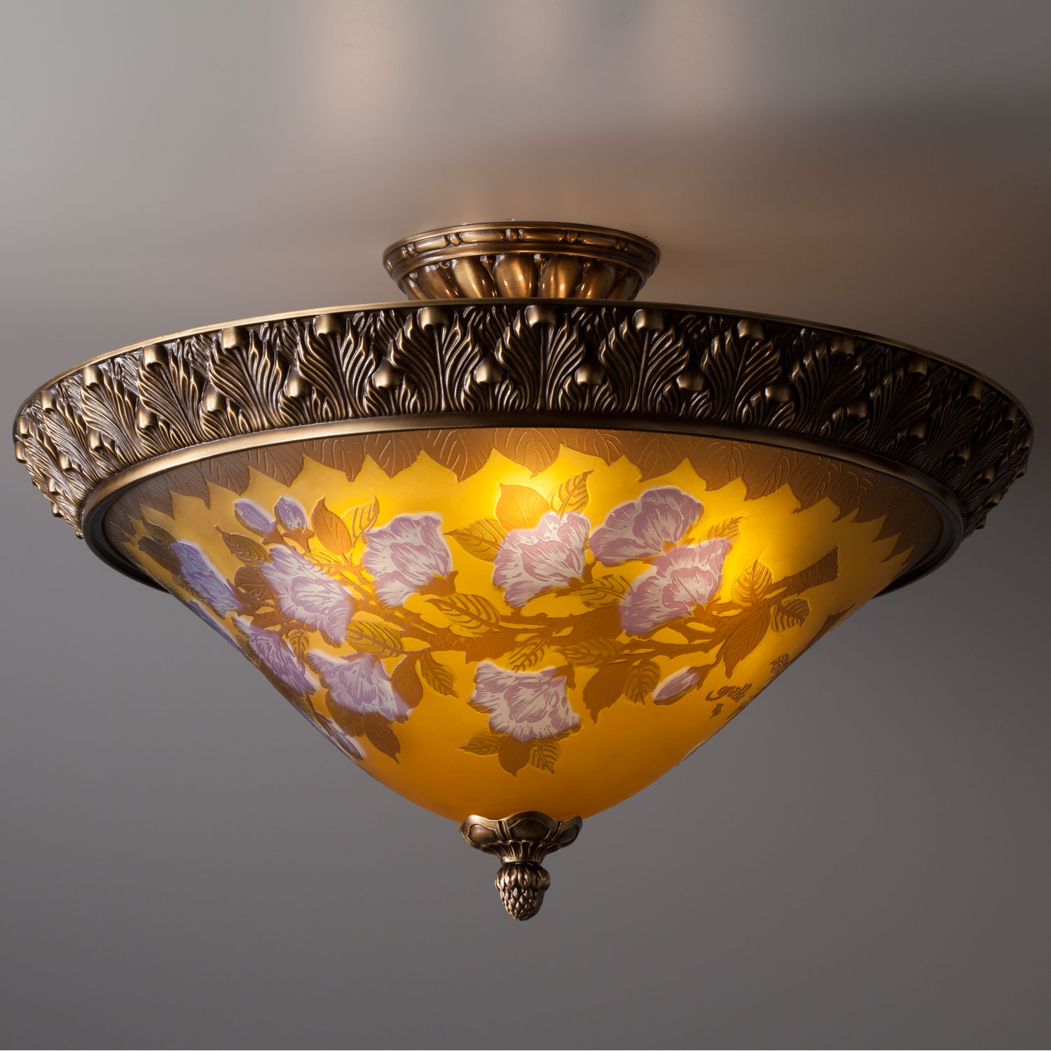 6灯シーリング照明　(マグノリア)　フレーム:アンティークブロンズ色　送料無料