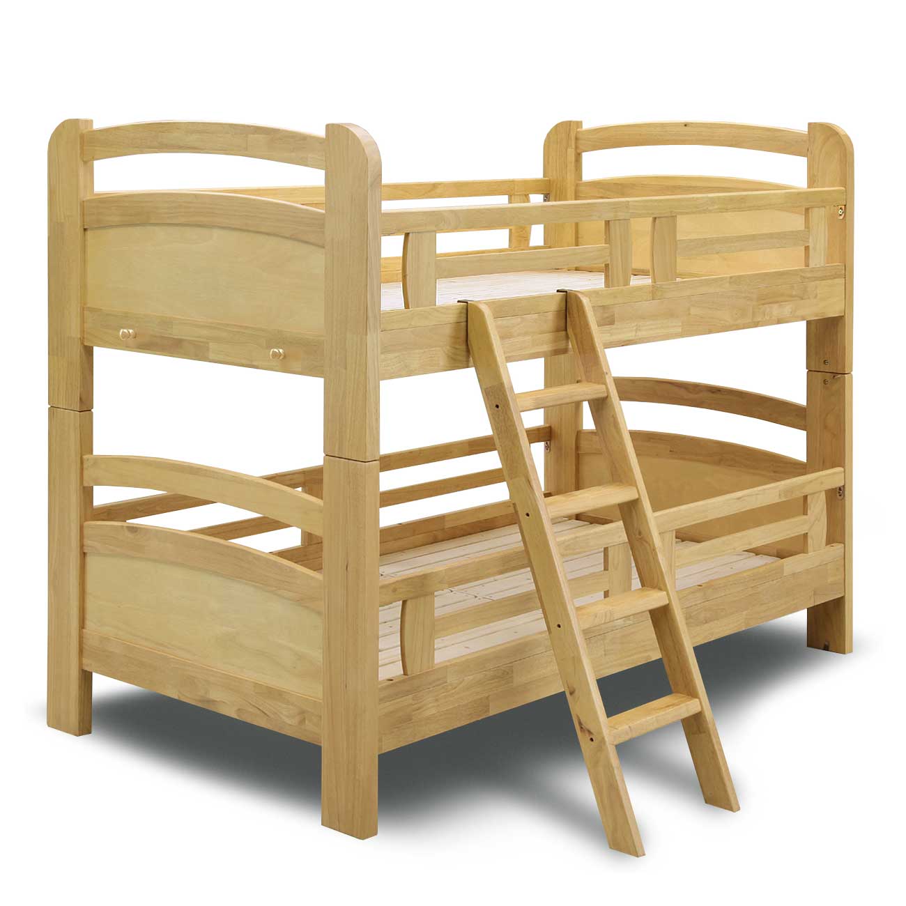 安全設計で天然杢使用の2段ベッド-ノーベルⅢDX-ナチュラル