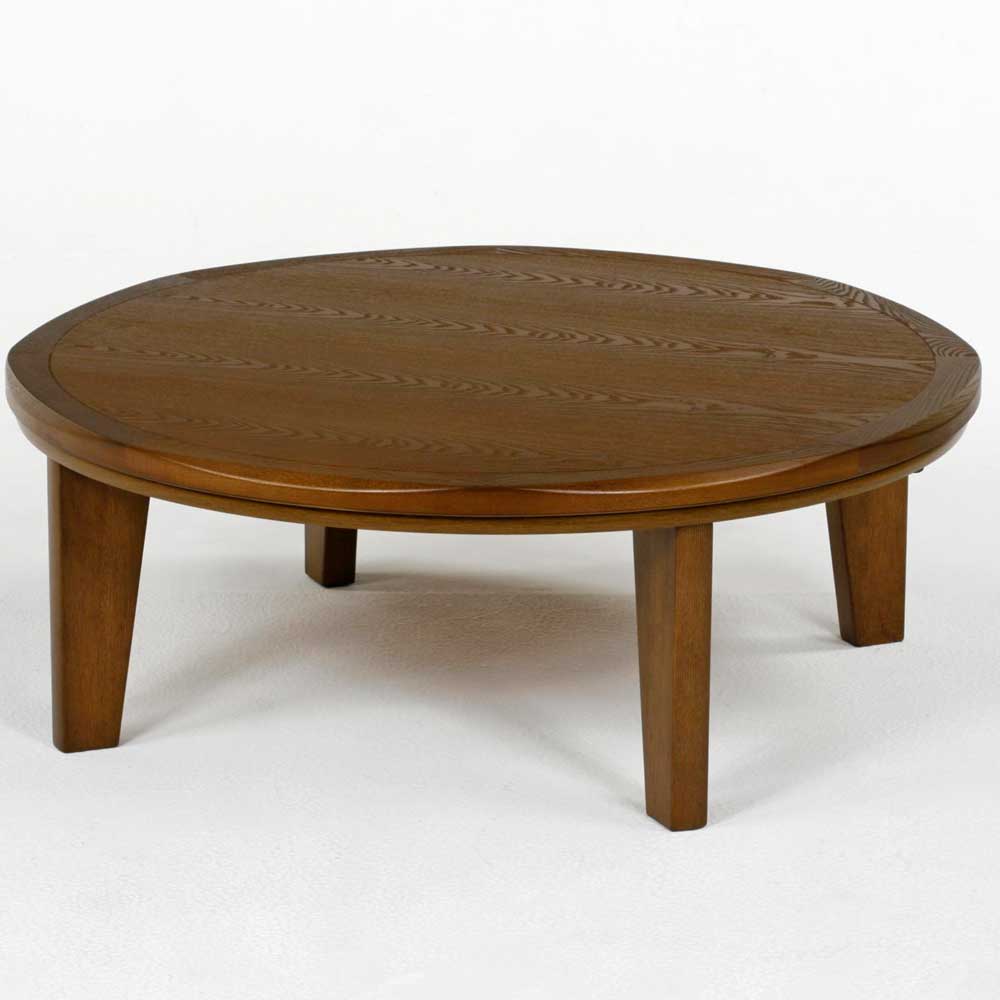 二重天板式の丸型家具調こたつ105cm丸-スイートSP-ブラウン色