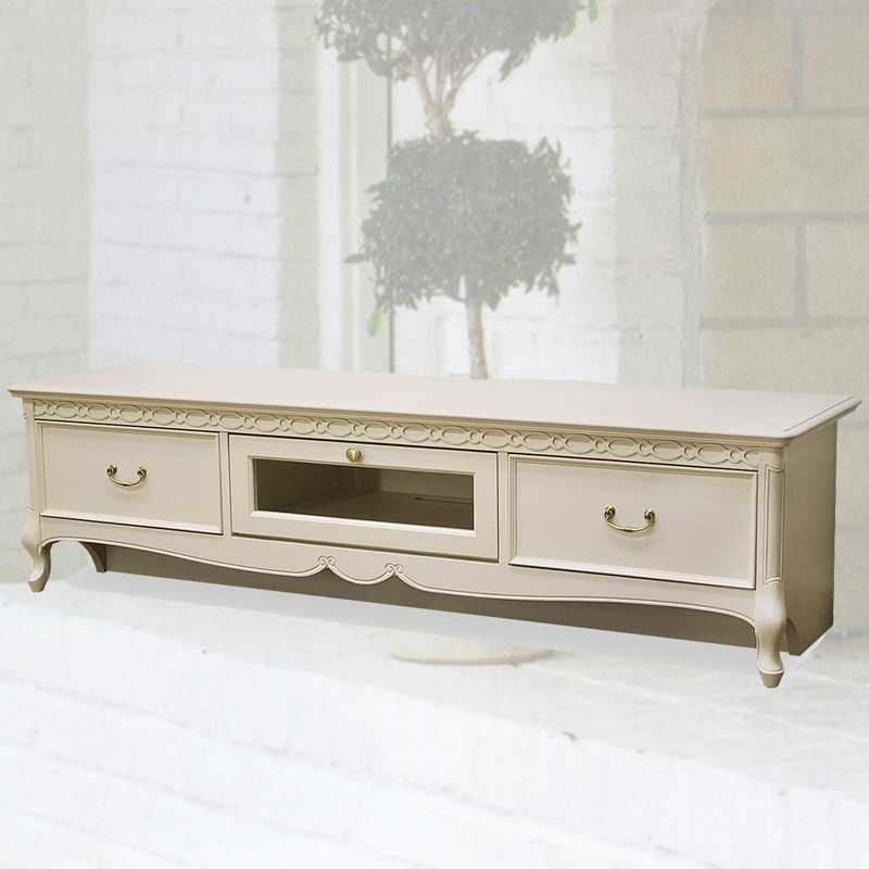 150cm幅のテレビボード　フルールWDX　白の輸入家具　 【送料無料】