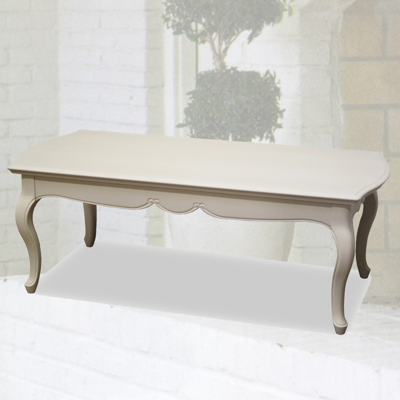 ヨーロピアンスタイルの猫脚のソファーテーブル　フルールWDX　白の輸入家具 【送料無料】