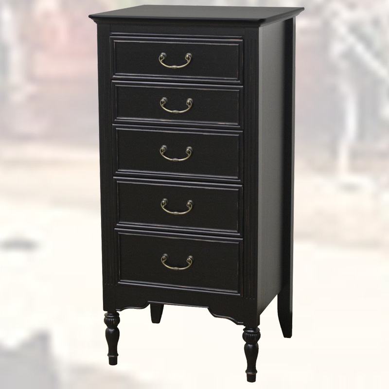 45cm幅のシャービーアンティークなチェスト　ノワール　逆輸入家具