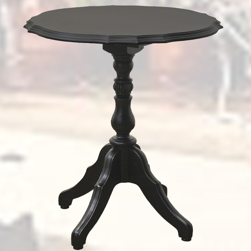 60cm幅のシャービーアンティークなティーテーブル　ノワール　逆輸入家具