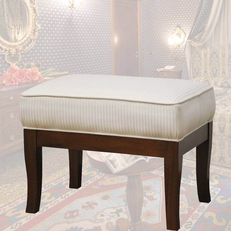 猫脚スツール(WH張地)　ベネチア　逆輸入家具