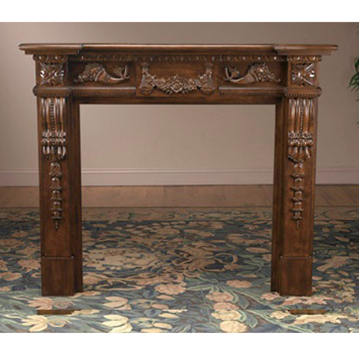 マントルピース・壁掛け暖炉棚　ダーク仕上げ