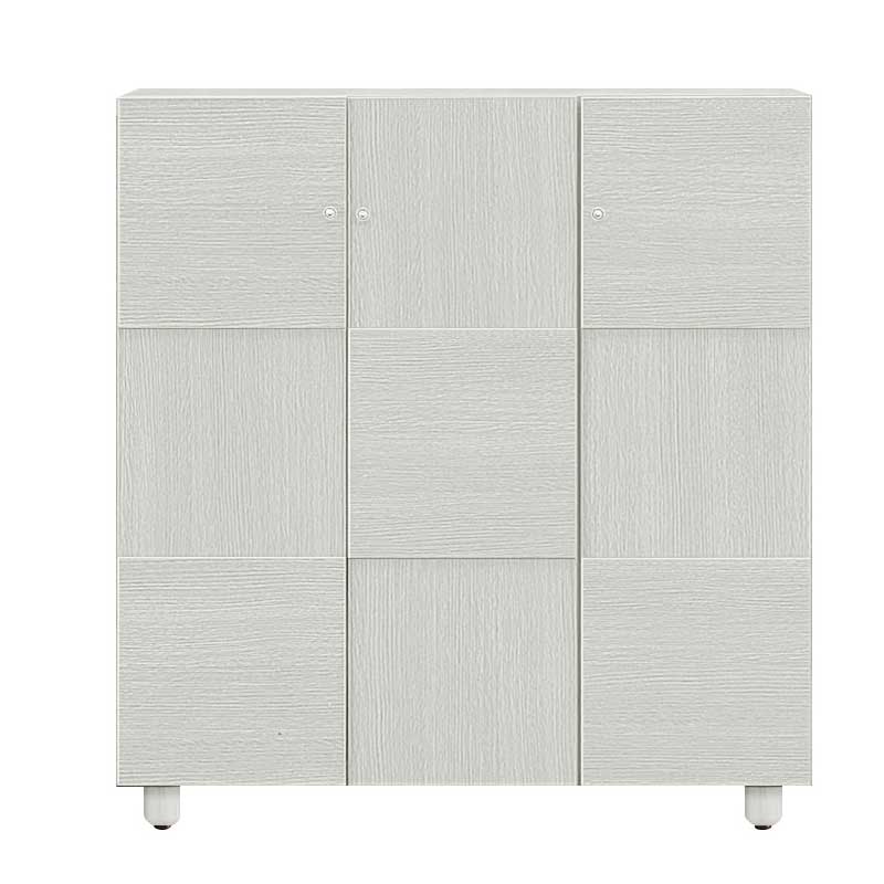 112cm幅ロータイプのシューズボックス(下駄箱)　オリーブ112L　ホワイト色