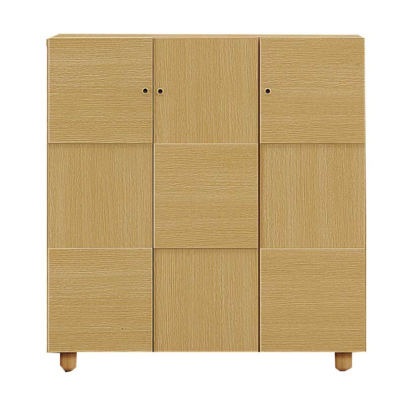 112cm幅ロータイプのシューズボックス(下駄箱)　オリーブ112LNA　ナチュラル色