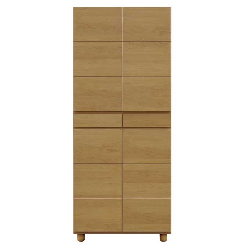 75cm幅縦型シューズボックス(下駄箱)　ゴールド75HNA　ナチュラル色