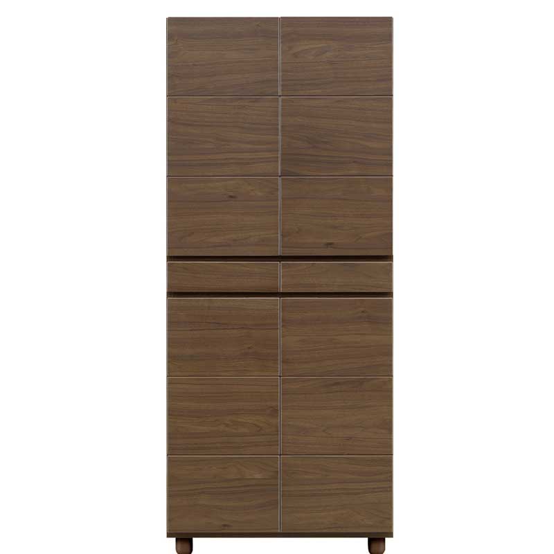 75cm幅縦型シューズボックス(下駄箱)　ゴールド75HDK　ダーク色