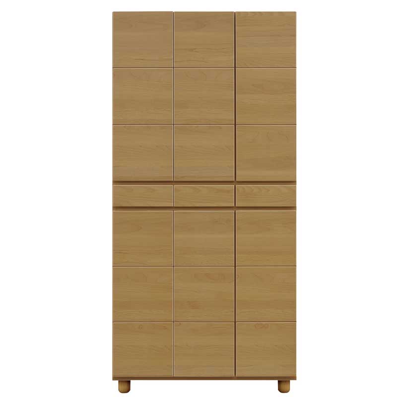 87cm幅縦型シューズボックス(下駄箱)　ゴールド87HNA　ナチュラル色