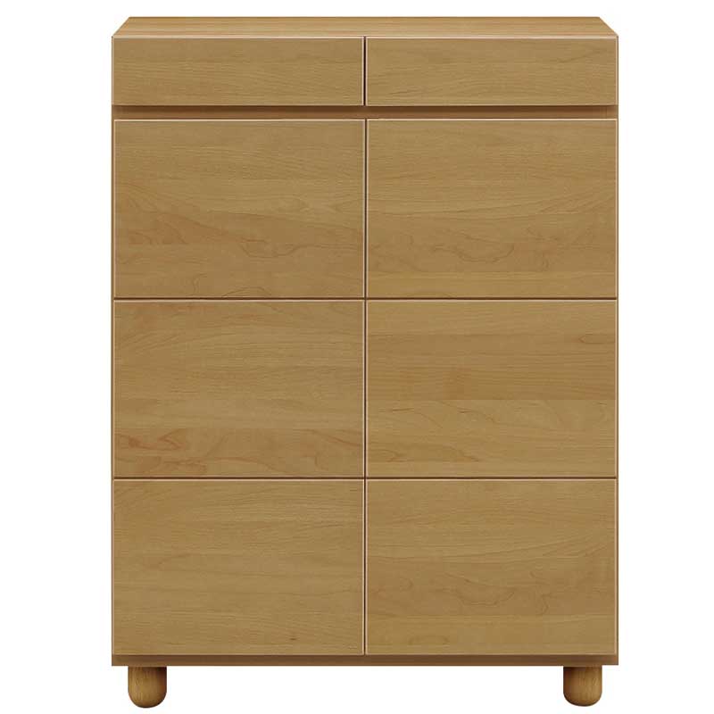 75cm幅ロータイプのシューズボックス(下駄箱)　ゴールド75LNA　ナチュラル色