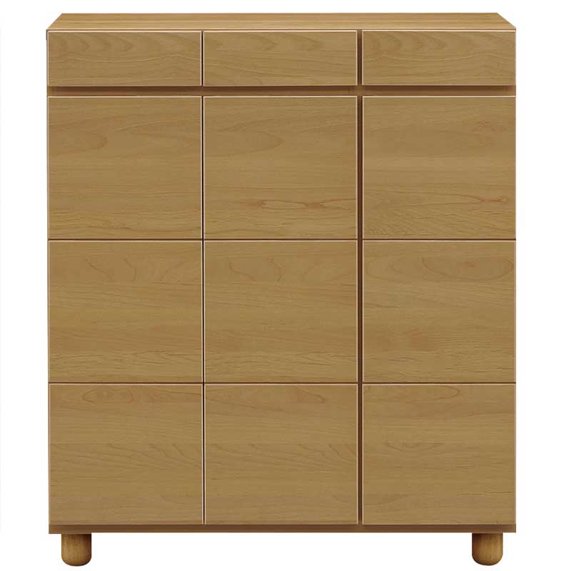 87cm幅ロータイプのシューズボックス(下駄箱)　ゴールド87LNA　ナチュラル色