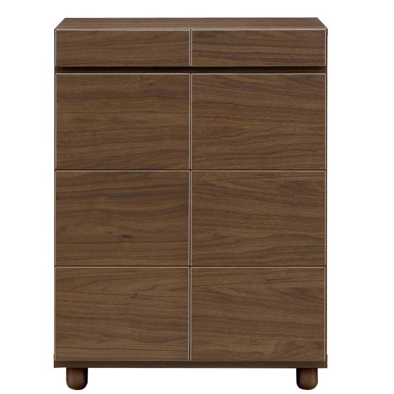 75cm幅ロータイプのシューズボックス(下駄箱)　ゴールド75LDK　ダーク色