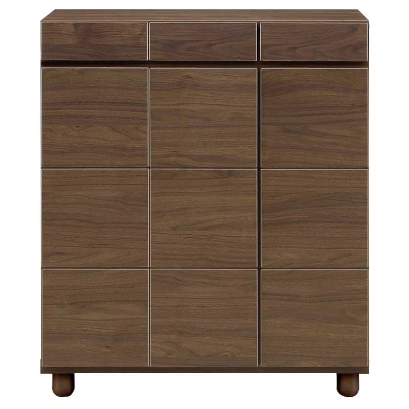 87cm幅ロータイプのシューズボックス(下駄箱)　ゴールド87LDK　ダーク色