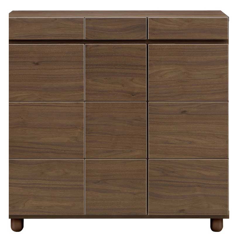 104cm幅ロータイプのシューズボックス(下駄箱)　ゴールド104LDK　ダーク色