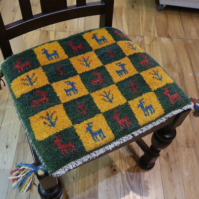 ペルシャ絨毯ギャッベ　座布団サイズ　AB-AJ15236