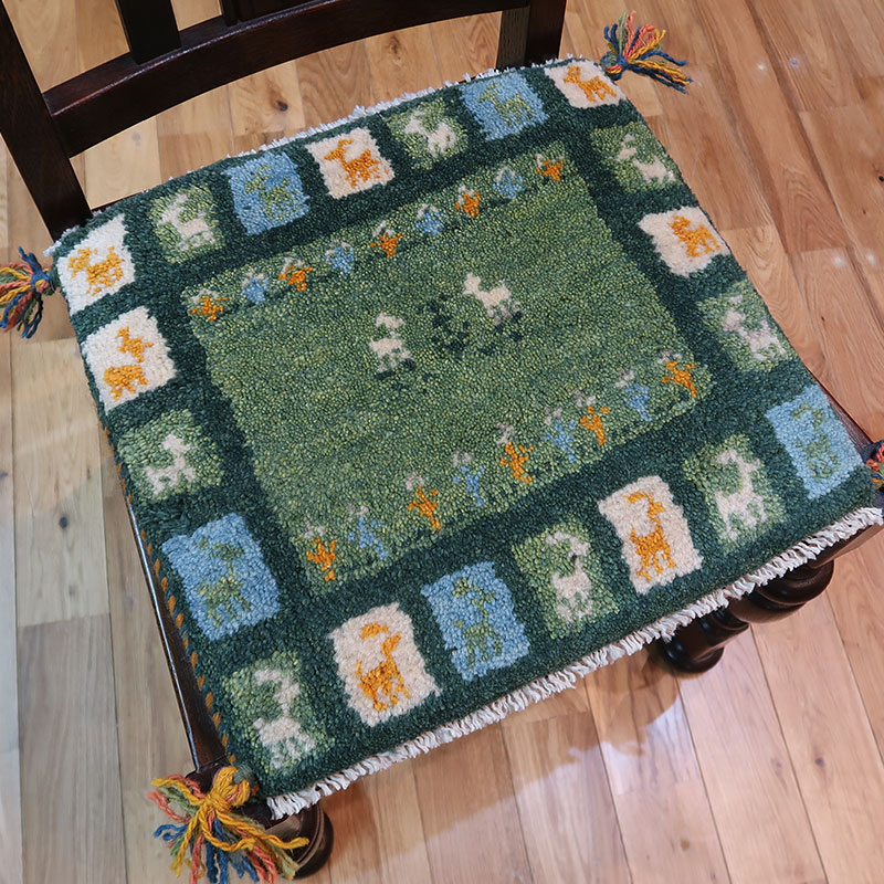 ペルシャ絨毯ギャッベ　AB-T1053　座布団サイズ