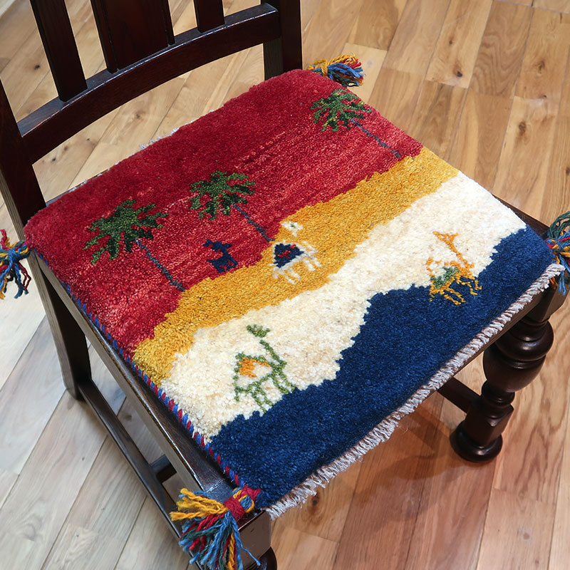 ペルシャ絨毯ギャッベ　AB-T421　座布団サイズ