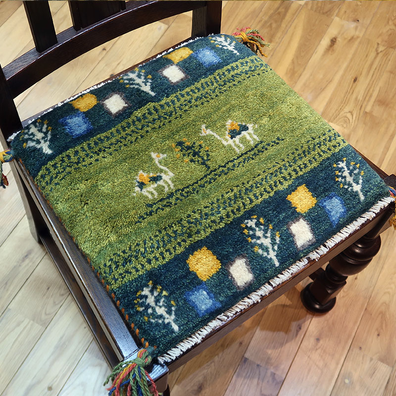 ペルシャ絨毯ギャッベ　AB-T1287　座布団サイズ