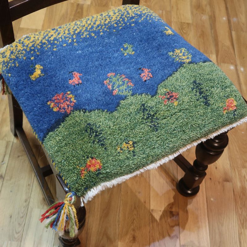 ギャッベ(ペルシャ絨毯)　AB-AJ12331　座布団サイズ