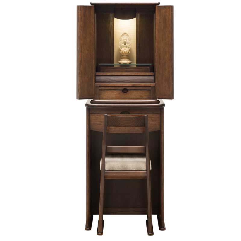 椅子に座ってお祈りできるオーク材使用の仏壇　ソート　【送料無料】