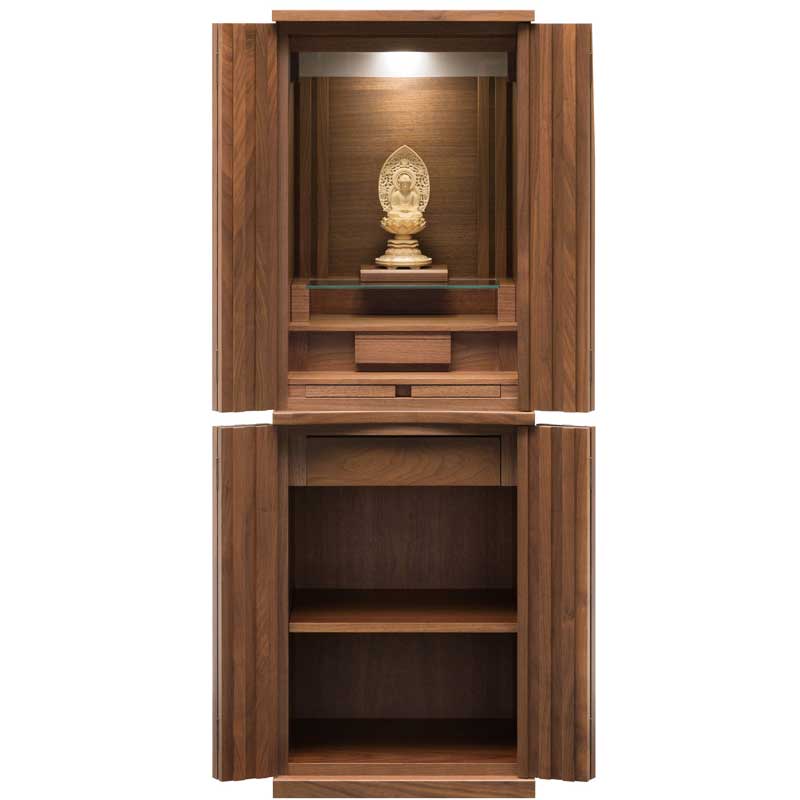 ウォールナット無垢材扉の国産インテリア仏壇-カリーナDX(家具調仏壇)