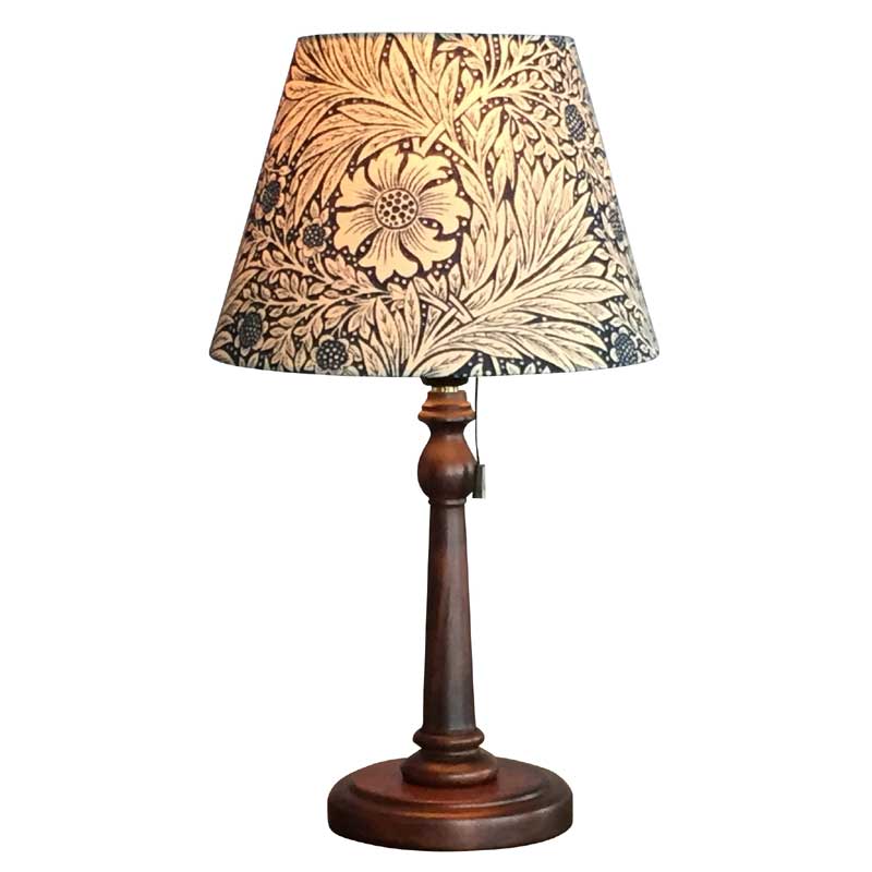 ウィリアムモリスのMarigold(マリーゴールド)柄生地を使用して作成したテーブルランプ