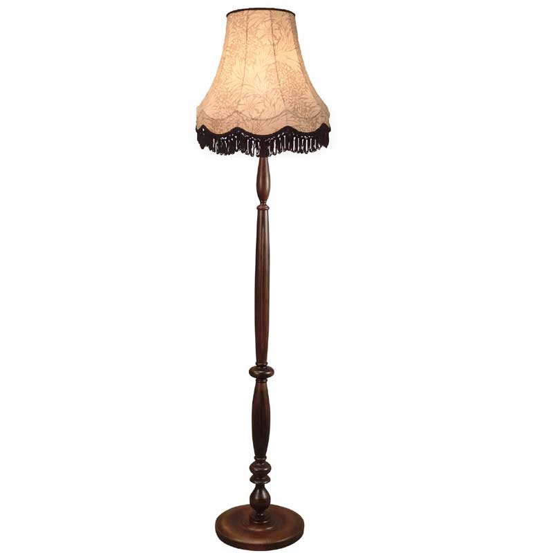 ウイリアムモリスのマリーゴールドと柳の葉をモチーフのシェードのフロアーランプ