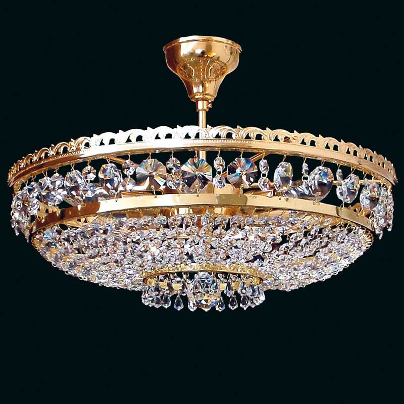 6灯ボヘミアンクリスタルシーリングシャンデリア　チェコ製　プレシオサクリスタル