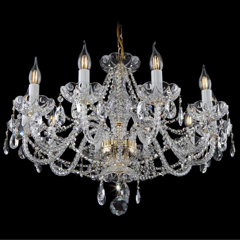 10灯大型ボヘミアンクリスタルシャンデリア　チェコ製　スワロフスキースペクトラ