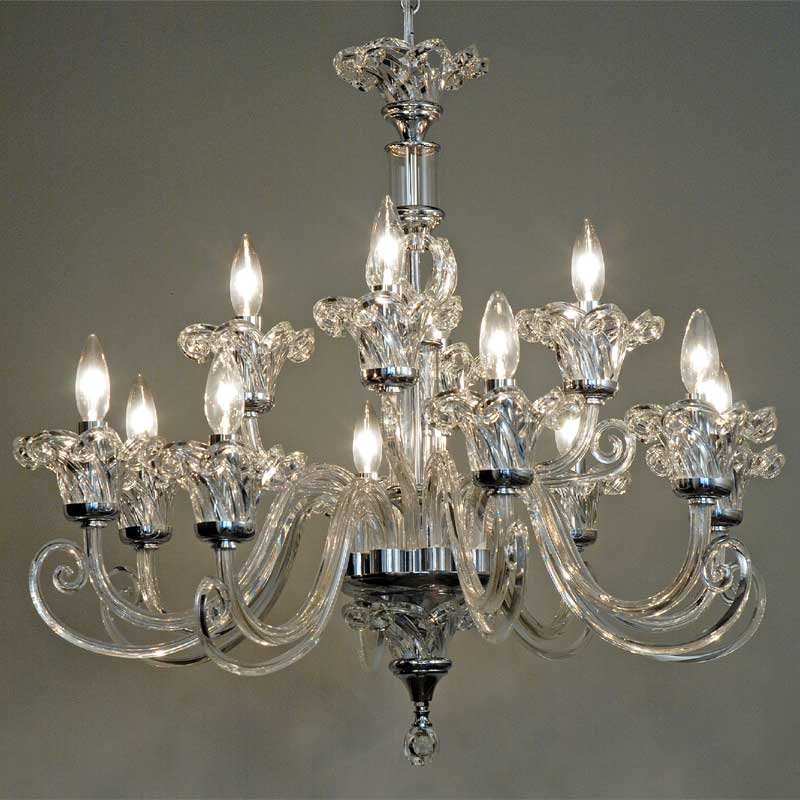 12灯大型ボヘミアンクリスタルシャンデリア　チェコ製