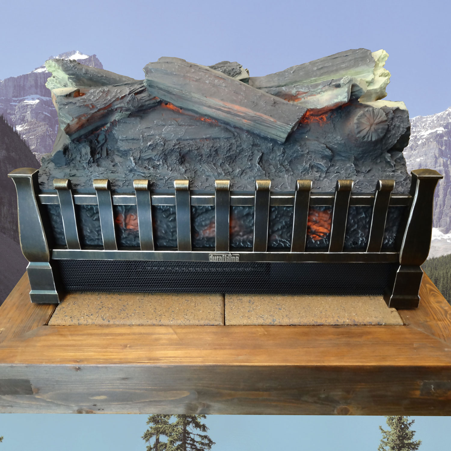 薪暖炉(電気式)本体　メープルフレーム