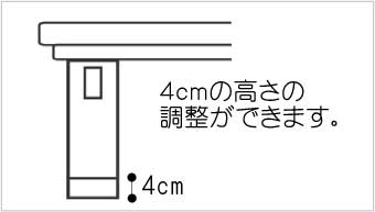 4cmの高さ調整