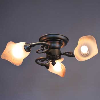 イタリア製ガラス3灯シャンデリア