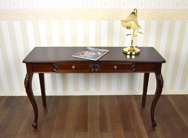 マホガニーパソコンデスクの写真